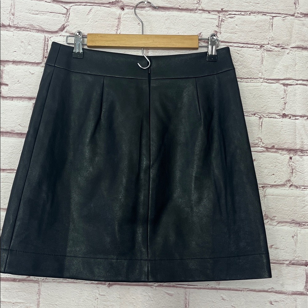 J. Crew Faux-leather A-line Mini Skirt NWOT Size 4 Black - Picture 7 of 14